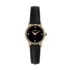 Peugeot Women's Diamond Black Leather Watch - 3050bk