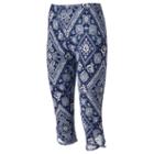 Juniors' Eye Candy Print Cutout Capri Leggings, Girl's, Size: Xl, Blue Other