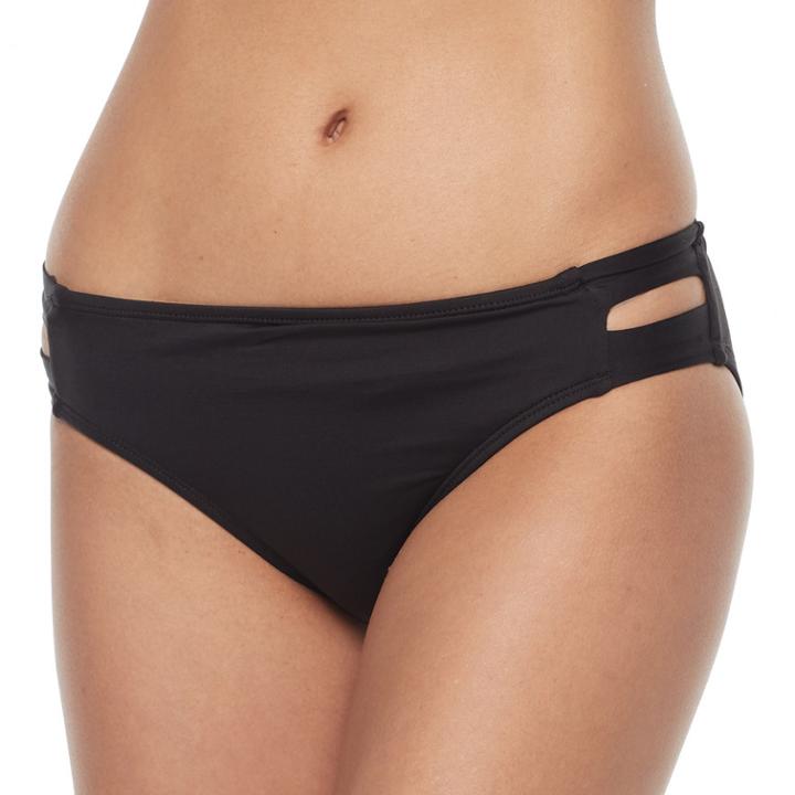 Women's Apt. 9&reg; Solid Strappy Bikini Bottoms, Size: Small, Black