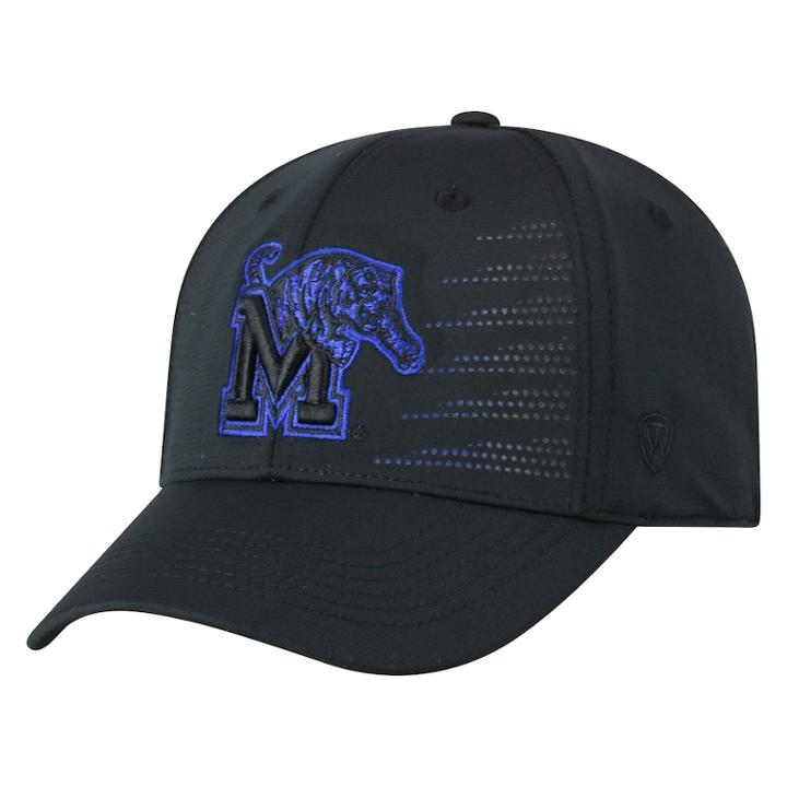 Adult Top Of The World Memphis Tigers Dazed Performance Cap, Men's, Black