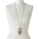 Mudd&reg; Silver-tone Owl Long Pendant, Teens, Multicolor