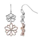 Lc Lauren Conrad Two Tone Double Flower Drop Earrings, Women's, Multicolor