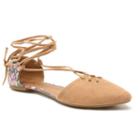 Qupid Pika Women's Lace-up Flats, Girl's, Size: 7.5, Lt Brown