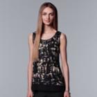 Petite Simply Vera Vera Wang Crinkle Hanky Hem Tank, Women's, Size: S Petite, Oxford