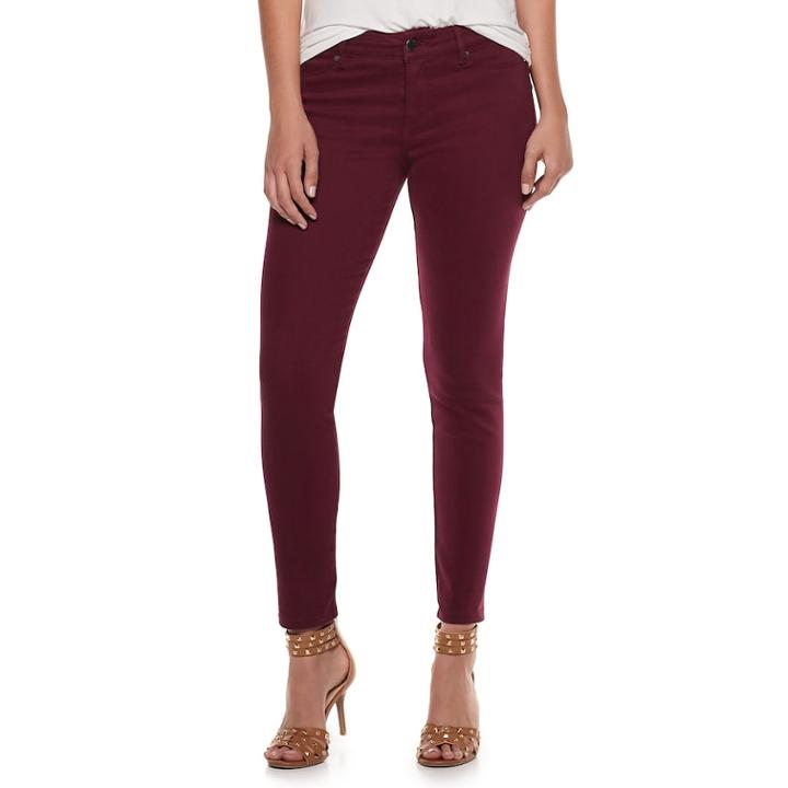 Women's Juicy Couture Flaunt It Seamless Midrise Skinny Jeans, Size: 10, Dark Red