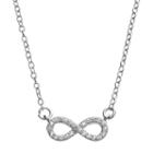 Sterling Silver Cubic Zirconia Infinity Necklace, Women's, Size: 18, Grey