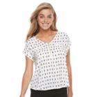 Women's Apt. 9&reg; Zipper Accent Top, Size: Xl, White