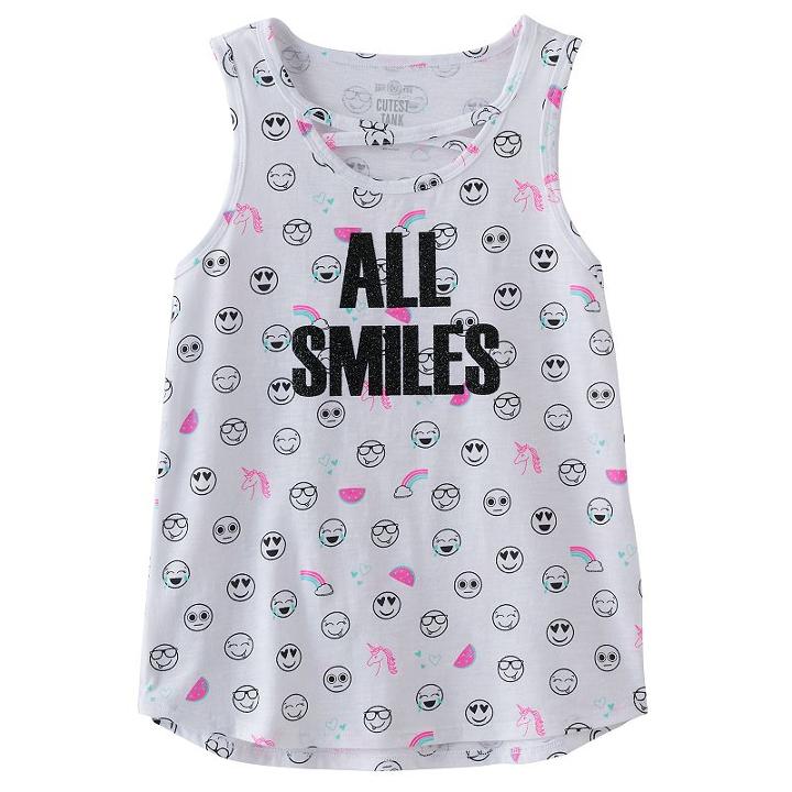 Girls 7-16 So&reg; Cross Front Tank Top, Girl's, Size: 12, White