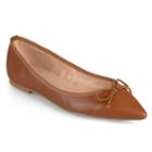 Journee Collection Lena Women's Pointed Ballet Flats, Girl's, Size: Medium (6), Med Brown