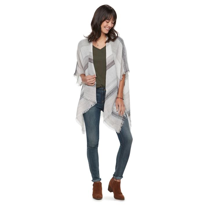 Women's Sonoma Goods For Life&trade; Slubby Striped Kimono, White