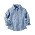 Girls 4-8 Carter's Polka-dot Chambray Woven Shirt, Size: 4, Print