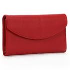 Dopp Leather Framed Organizer Clutch Wallet, Women's, Red
