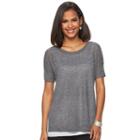 Women's Apt. 9&reg; Eyelet Popover Top, Size: Medium, Black