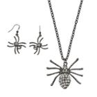 Halloween Spider Pendant Necklace & Earring Set, Women's, Multicolor