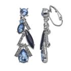 Simply Vera Vera Wang Geometric Nickel Free Clip On Earrings, Women's, Brt Blue