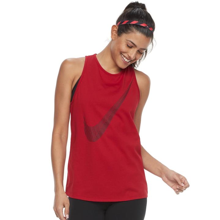 Women's Nike Dry Training Swoosh Graphic Tank, Size: Xs, Light Pink
