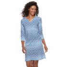 Women's Caribbean Joe Tie-dyed Dress, Size: Small, Blue Other