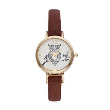 Vivani Women's Owl Watch, Brown