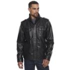 Men's Levi's&reg; Sherpa-lined Faux-leather Trucker Jacket, Size: Large, Black