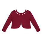 Girls 7-16 American Princess Jewel Neck Cardigan, Size: Large, Red