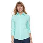 Women's Croft & Barrow&reg; Button Front Shirt, Size: Large, Light Blue