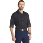 Men's Van Heusen Slim-fit Dot Easy-care Button-down Shirt, Size: Xxl, Black