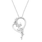 Boston Bay Diamonds 14k White Gold 1/5 Carat T.w. Diamond Heart Pendant Necklace, Women's, Size: 18