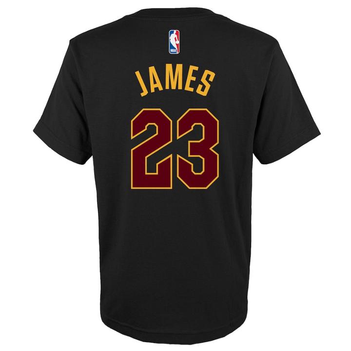 Boys 8-20 Cleveland Cavaliers Lebron James Player Name & Number Replica Tee, Size: L 14-16, Black