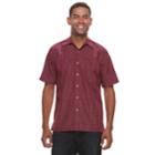 Men's Batik Bay Regular-fit Microfiber Button-down Shirt, Size: Xl, Dark Red
