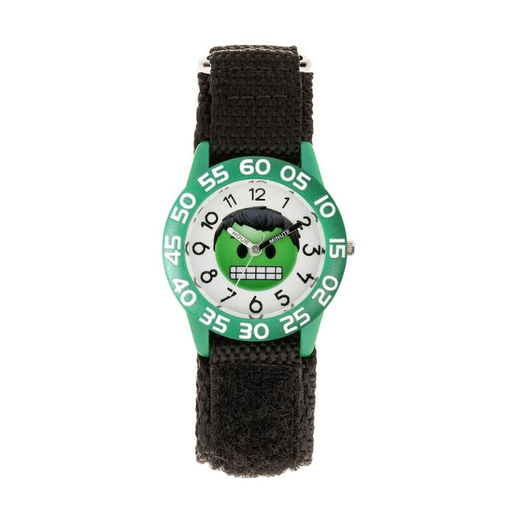 Marvel Hulk Emoji Kids' Time Teacher Watch, Boy's, Size: Medium, Black