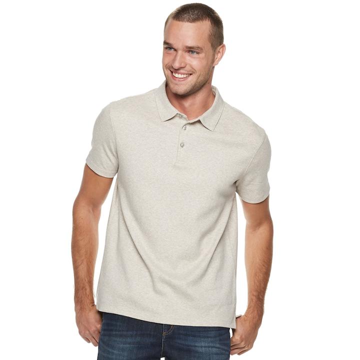 Men's Apt. 9&reg; Regular-fit Soft Touch Stretch Interlock Polo, Size: Large, Lt Beige