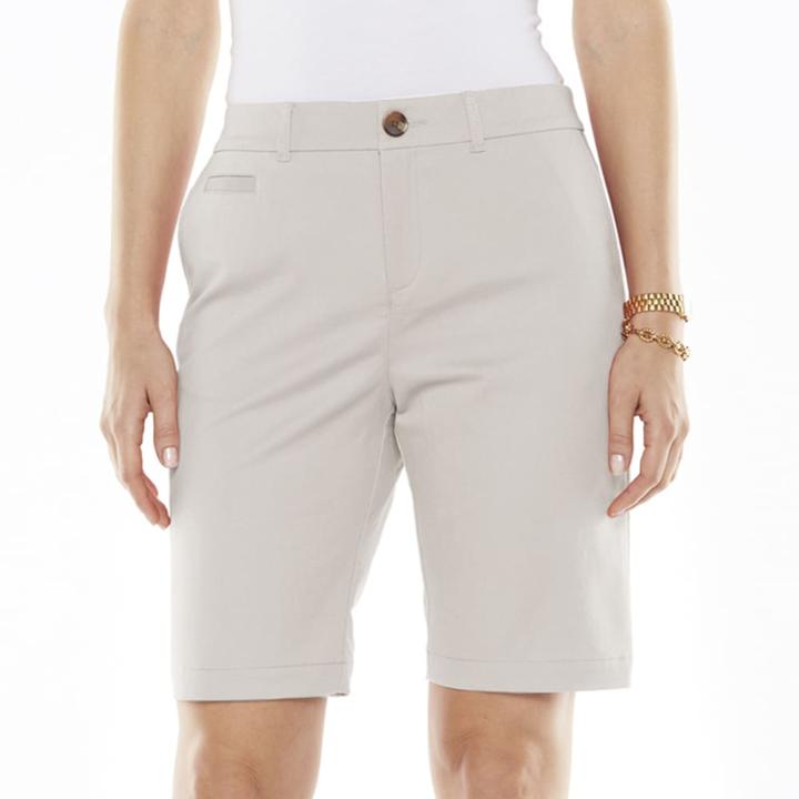Croft & Barrow Classic Fit Bermuda Shorts - Women's, Size: 12, Lt Beige