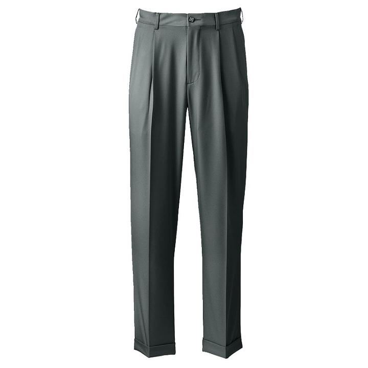 Men's Grand Slam Performance Easy-care Double-pleated Golf Pants, Size: 32x32, Silver