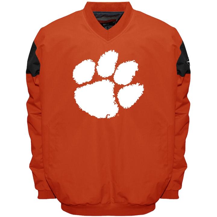 Men's Franchise Club Clemson Tigers Focus Windshell Pullover, Size: Large, Orange