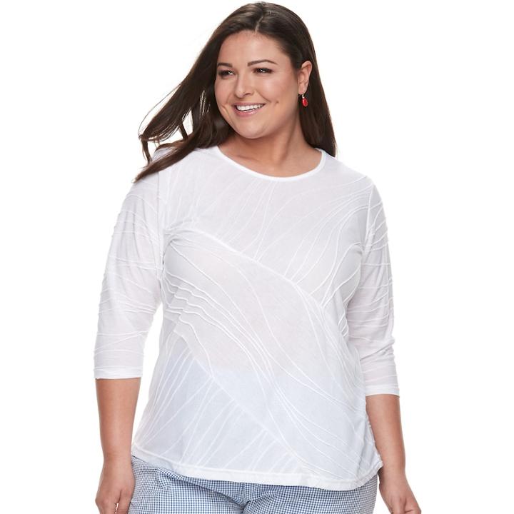 Plus Size Cathy Daniels Tunic Top, Women's, Size: 2xl, White