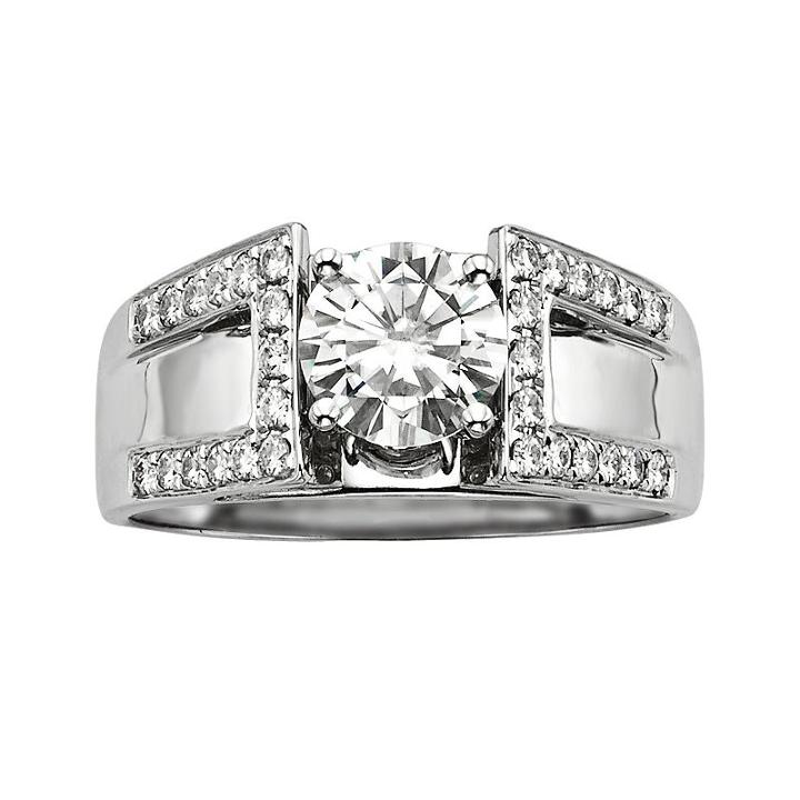 Forever Brilliant Round-cut Lab-created Moissanite Engagement Ring In 14k White Gold (1 3/10 Ct. T.w.), Women's, Size: 6