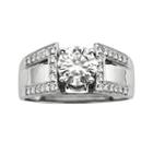 Forever Brilliant Round-cut Lab-created Moissanite Engagement Ring In 14k White Gold (1 3/10 Ct. T.w.), Women's, Size: 6
