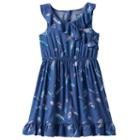 Girls 4-10 Sonoma Goods For Life&trade; Patterned Ruffled Wrap Dress, Girl's, Size: 6x, Blue (navy)
