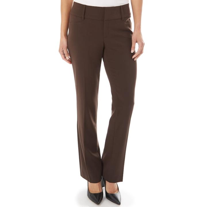 Women's Apt. 9&reg; Magic Waist Tummy Control Bootcut Pants, Size: 14 T/l, Brown