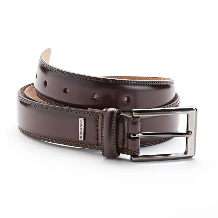 Dockers&reg; Stitched Leather Belt - Extended Size, Men's, Size: 46, Med Beige
