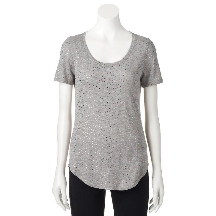 Women's Juicy Couture Foil Dot Tee, Size: Medium, Med Grey