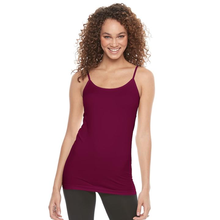 Women's Apt. 9&reg; Essential Seamless Camisole, Size: L/xl, Dark Red