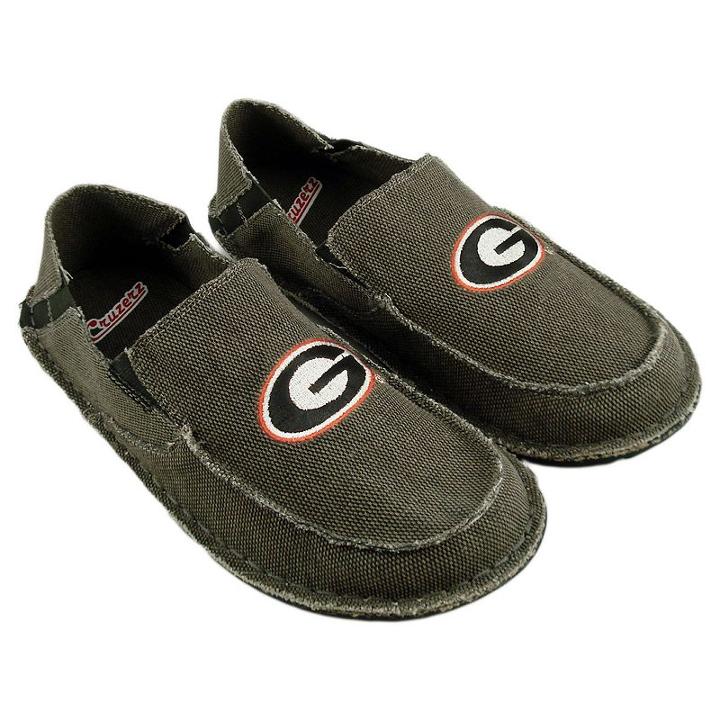 Men's Georgia Bulldogs Cazulle Canvas Loafers, Size: 12, Grey