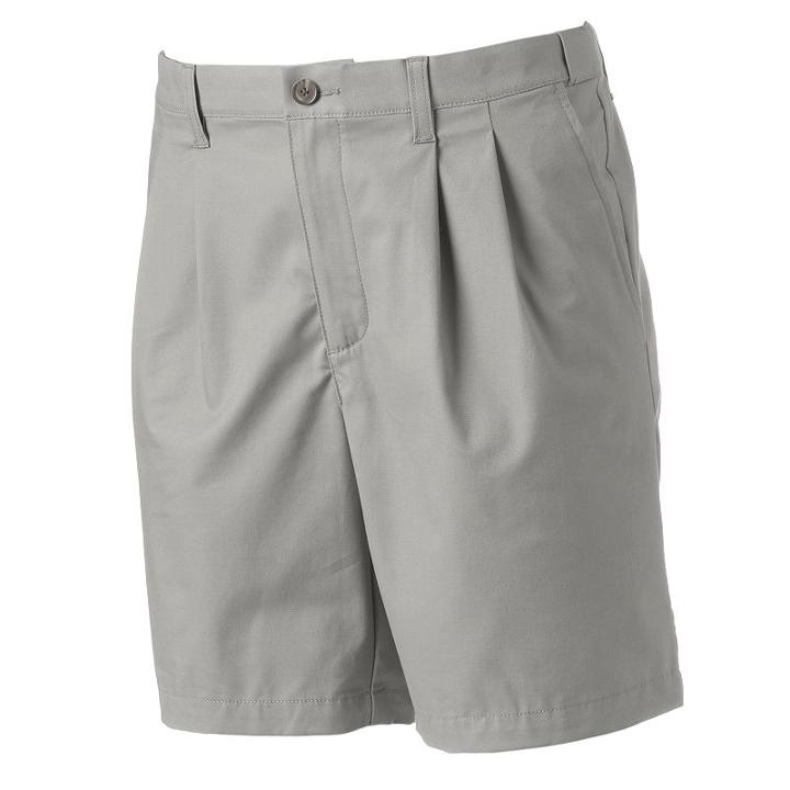 Men's Croft & Barrow&reg; True Comfort Classic-fit Stretch Pleated Shorts, Size: 34, Dark Grey