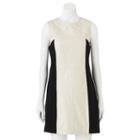 Women's Excelled Colorblock Leather Mixed-media Sheath Dress, Size: Xl, White