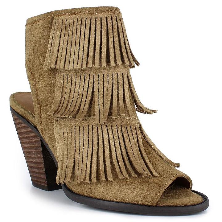 Dolce By Mojo Moxy Tara Women's Fringe High Heels, Girl's, Size: Medium (6), Lt Beige