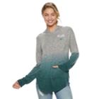Juniors' Striped Heart Dip-dye Cozy Hoodie, Teens, Size: Medium, Light Grey