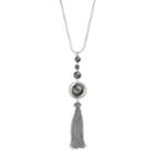 Simply Vera Vera Wang Globular Tassel Pendant Necklace, Women's, Grey