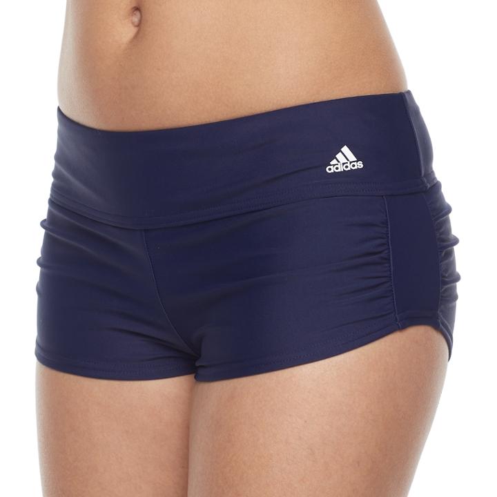 Women's Adidas Shirred Boyshort Bottoms, Size: Small, Blue (navy)