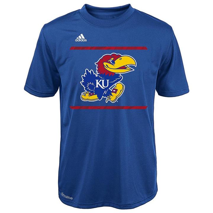 Boys 4-7 Adidas Kansas Jayhawks Sideline Energized Climalite Tee, Boy's, Size: L(7), Blue